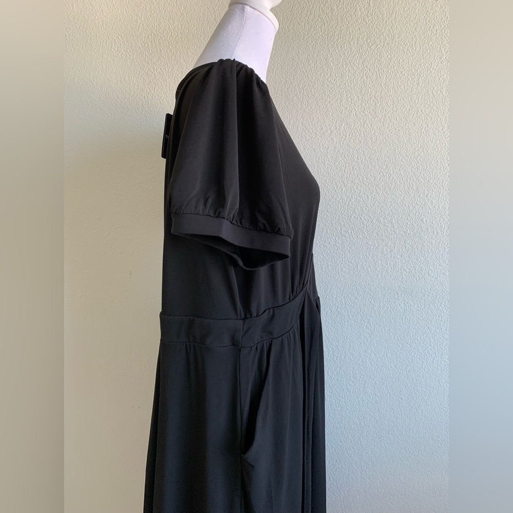 Torrid Mini Studio Knit Surplice Dress black, plus size, 1X, 14-16 - Picture 2 of 14